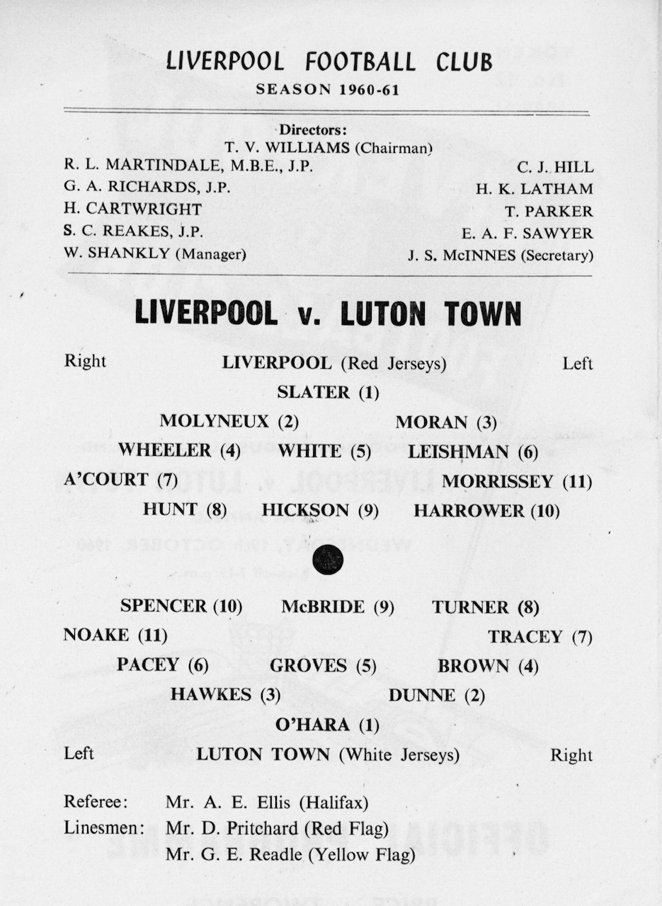 Match programme lineups