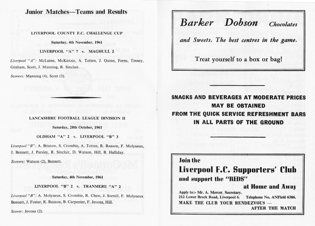 Match programme pages 10 & 11