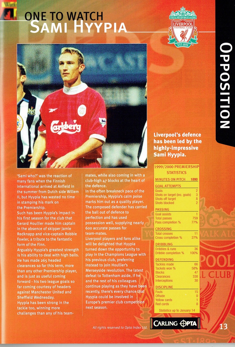 Match programme - Article (2)