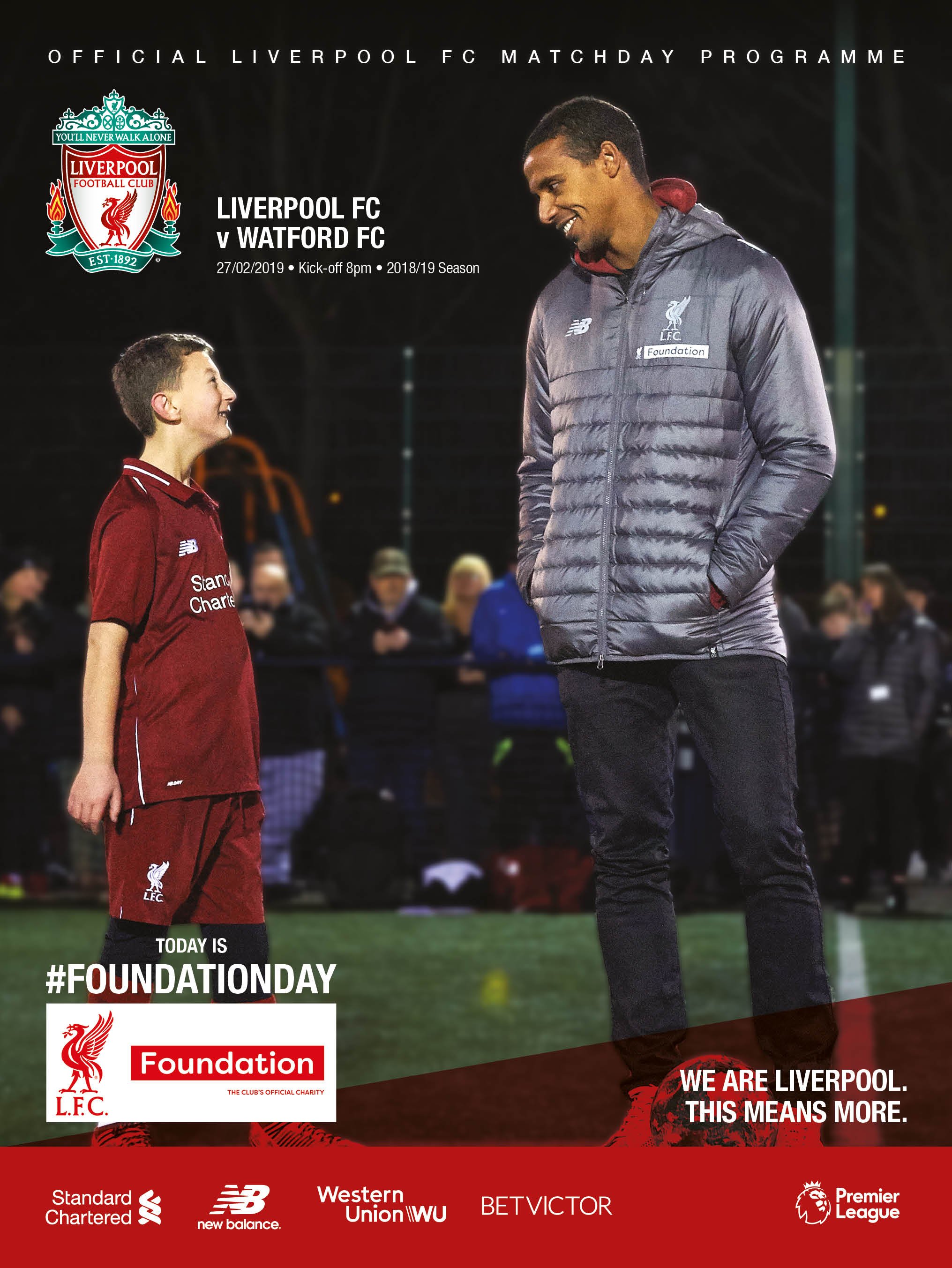 Matchdetails from Liverpool - Watford played on Wednesday 27 February