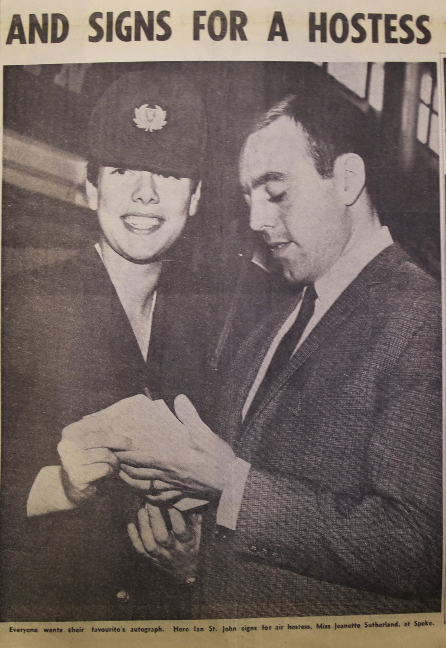 Signing for a hostess 1965